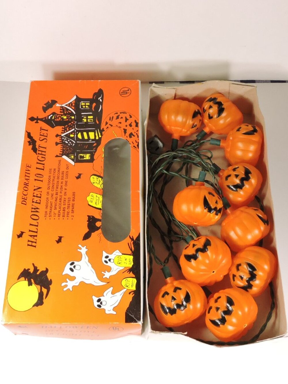 Vintage 1970's Decorative Halloween 10 Light Set